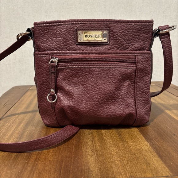 Rosetti Burgundy Crossbody Bag with Gold Accents - Picture 1 of 9